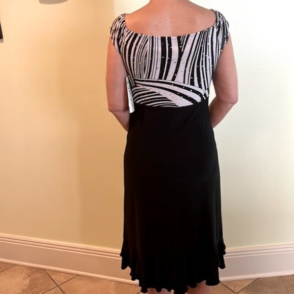 Joseph Ribkoff Black & White Midi Dress - Picture 10 of 10